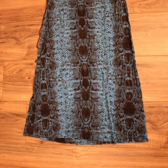 Venus Blue Snakeskin Pattern Maxi Skirt XS - Picture 3 of 7